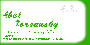 abel korsunsky business card